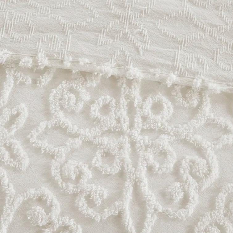 Kelly Clarkson Home Emberly Tufted 100% Cotton Sateen Coverlet Set in Farmhouse Style