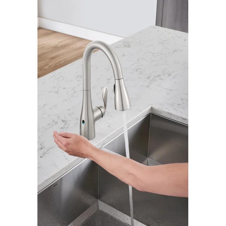 Moen Sleek MotionSense Wave Single Handle Pulldown Kitchen Faucet with Power Clean Technology