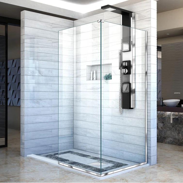 Linea 30"W x 72"H Frameless Fixed Glass Panel