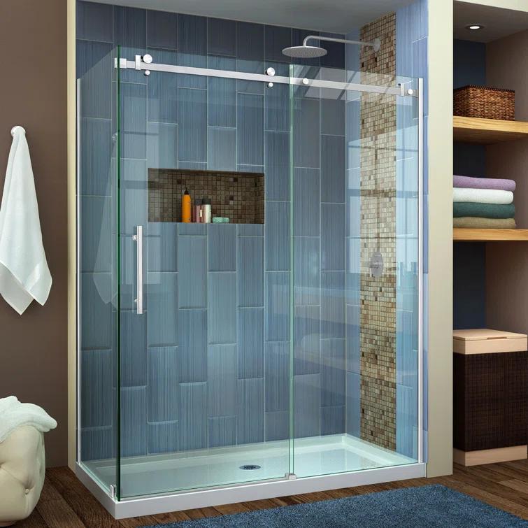 Enigma Air 60.38" W x 34.75" D x76" H Frameless Rectangle Walk In Shower Enclosure