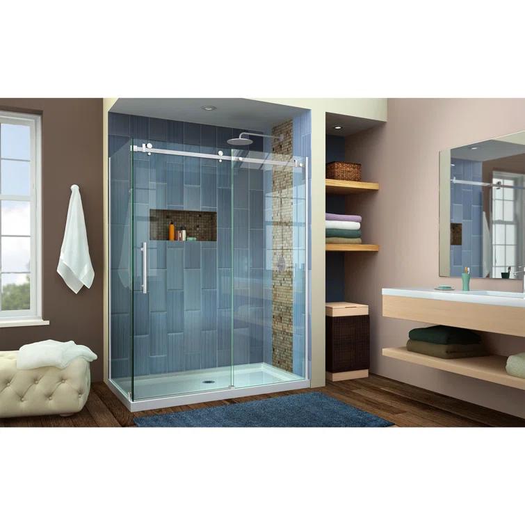 Enigma Air 60.38" W x 34.75" D x76" H Frameless Rectangle Walk In Shower Enclosure