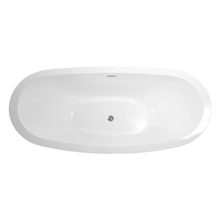 Iris 68.5'' x 33.46'' Freestanding Soaking Acrylic Bathtub