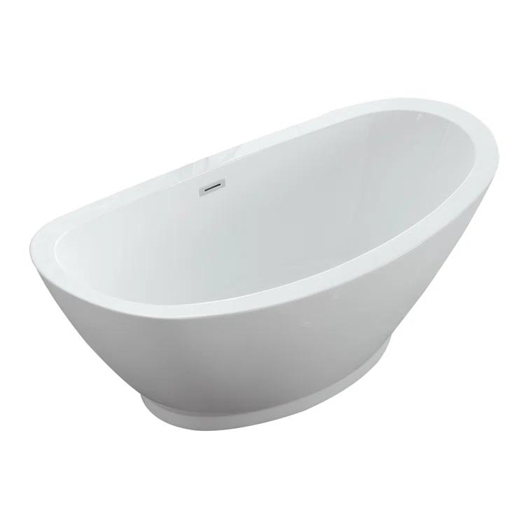 Iris 68.5'' x 33.46'' Freestanding Soaking Acrylic Bathtub