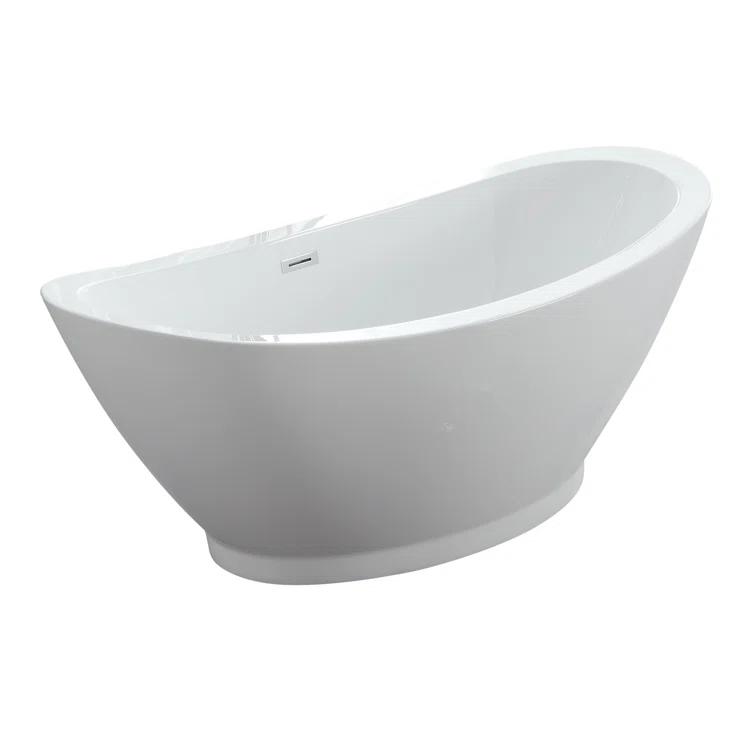 Iris 68.5'' x 33.46'' Freestanding Soaking Acrylic Bathtub