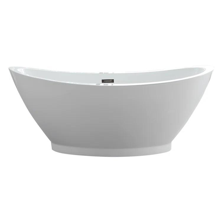 Iris 68.5'' x 33.46'' Freestanding Soaking Acrylic Bathtub