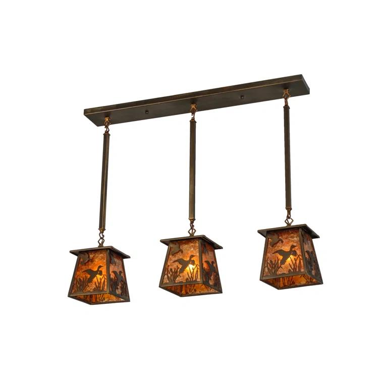 Rustic Lodge 3 - Light Antique Copper Kitchen Island Pendant