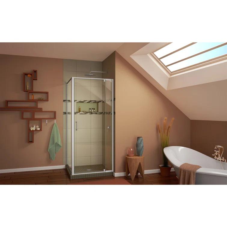 DreamLine Flex 36.44" W x 34.5" D x 72" H Framed Rectangle Pivot Shower Enclosure SHDR-2234340-RT-01
