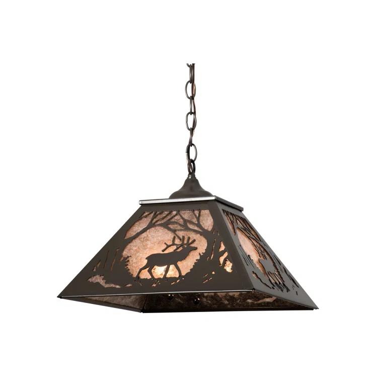 Rustic Lodge 2 - Light Timeless Bronze Cone Pendant
