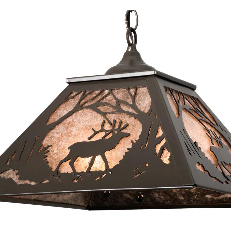 Rustic Lodge 2 - Light Timeless Bronze Cone Pendant
