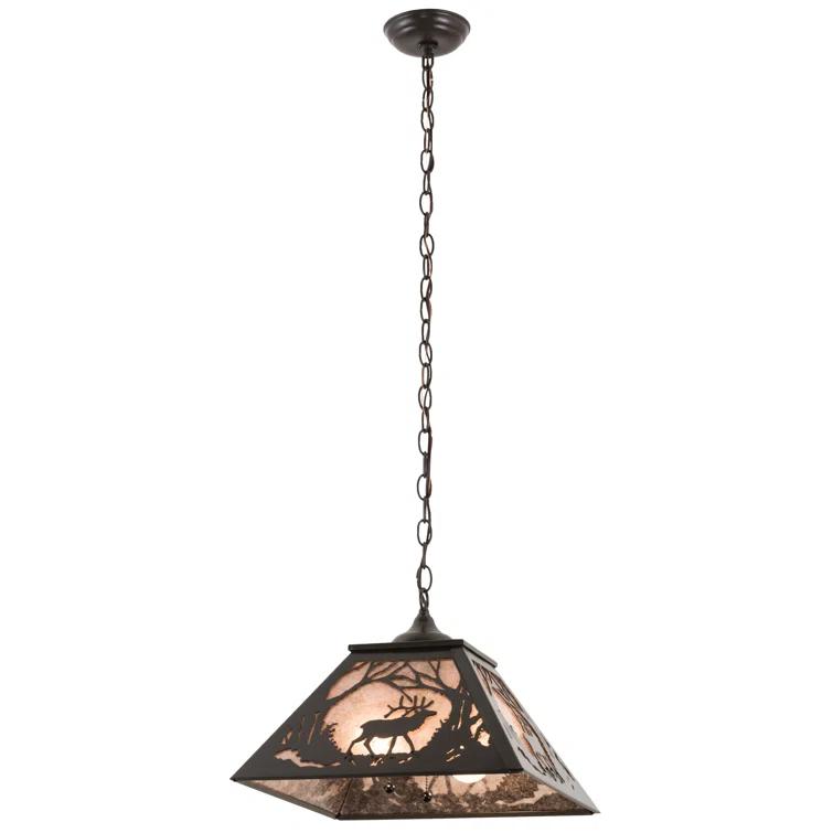 Rustic Lodge 2 - Light Timeless Bronze Cone Pendant