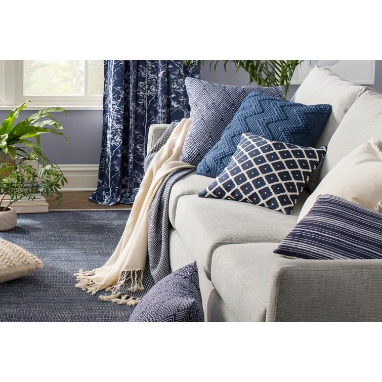 Herringbone Indigo Handwoven Cotton Rug