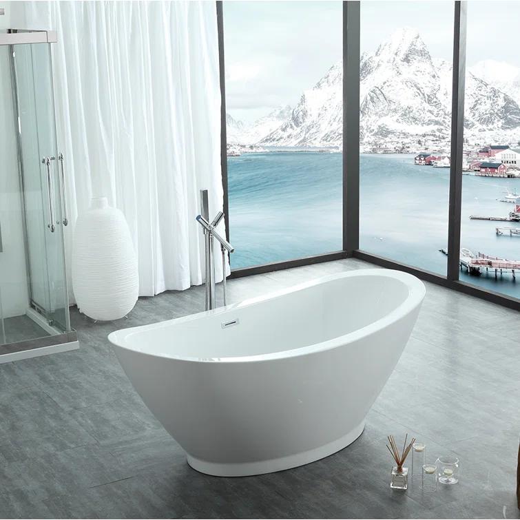 Iris 68.5'' x 33.46'' Freestanding Soaking Acrylic Bathtub