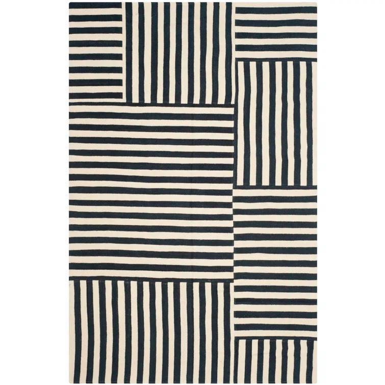 Cinder Stripe Handwoven Wool Rectangular 6' x 9' Rug