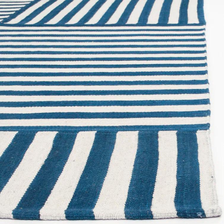 Pacific Stripe Handwoven Wool 8' x 10' Rectangular Area Rug
