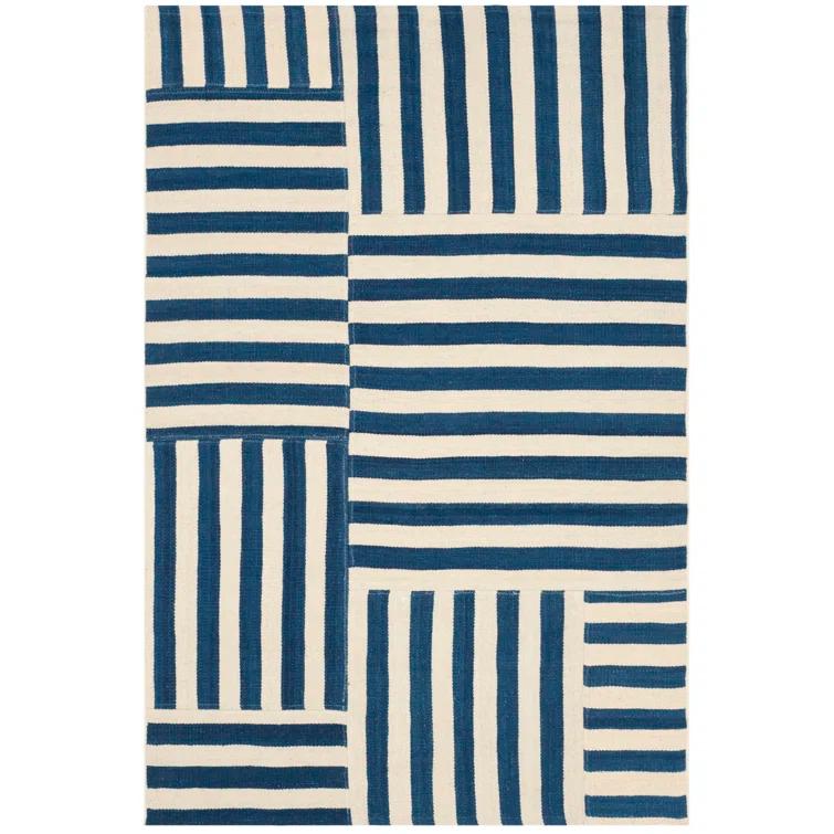 Pacific Stripe Handwoven Wool Rectangular Area Rug