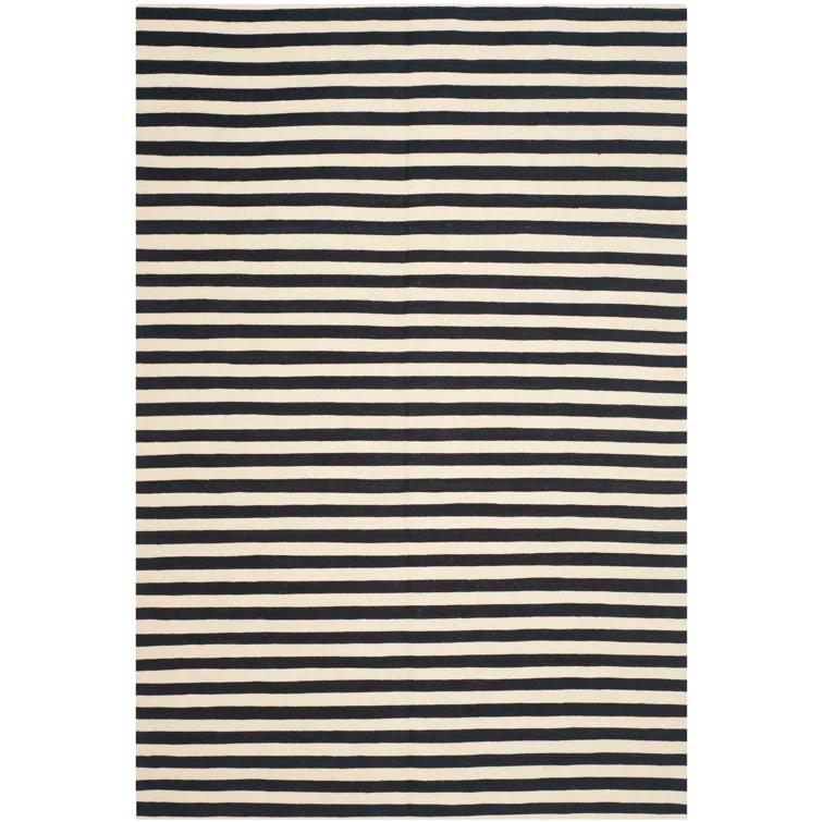 Cinder Stripe Handwoven Wool 6' x 9' Area Rug