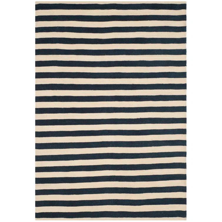 Cinder Stripe 4' x 6' Wool Flat Woven Rug