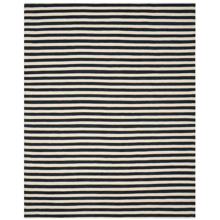 Cinder Stripe Hand-Woven Wool 9' x 12' Area Rug