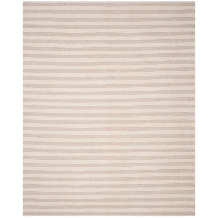 Coastal Tones Handwoven Wool Stripe Area Rug 10' x 14'