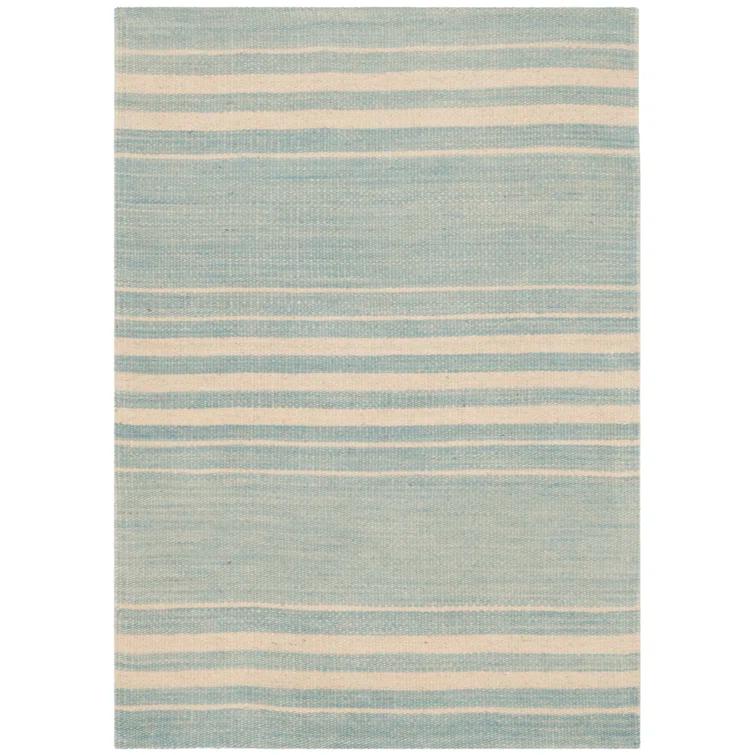 Sky Stripe Handwoven Wool 2' x 3' Rectangular Area Rug