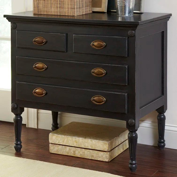 Easterbrook 31.5 in. W Wood 4 Drawer Accent Storage Chest - Gray