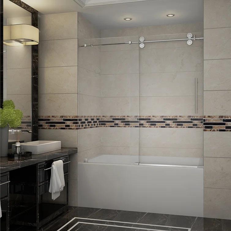 Aston TDR978-CH-60-10 Langham 60" H Single Sliding Frameless Tub Door