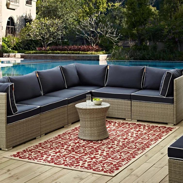 Modway Ariana Vintage Floral Trellis Indoor and Outdoor Area Rug