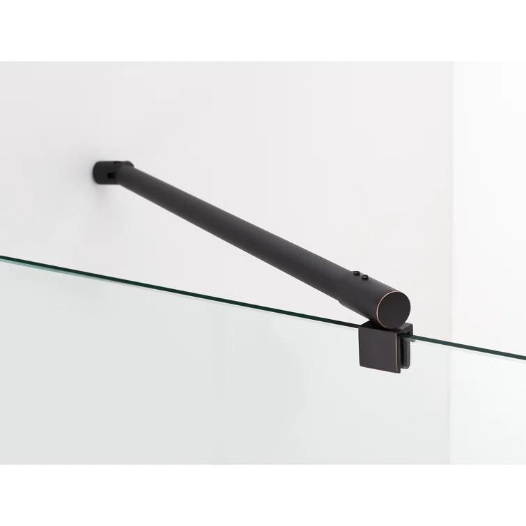 Belmore GS 37.25" - 38.25" W x 72" H Hinged Frameless Shower Door
