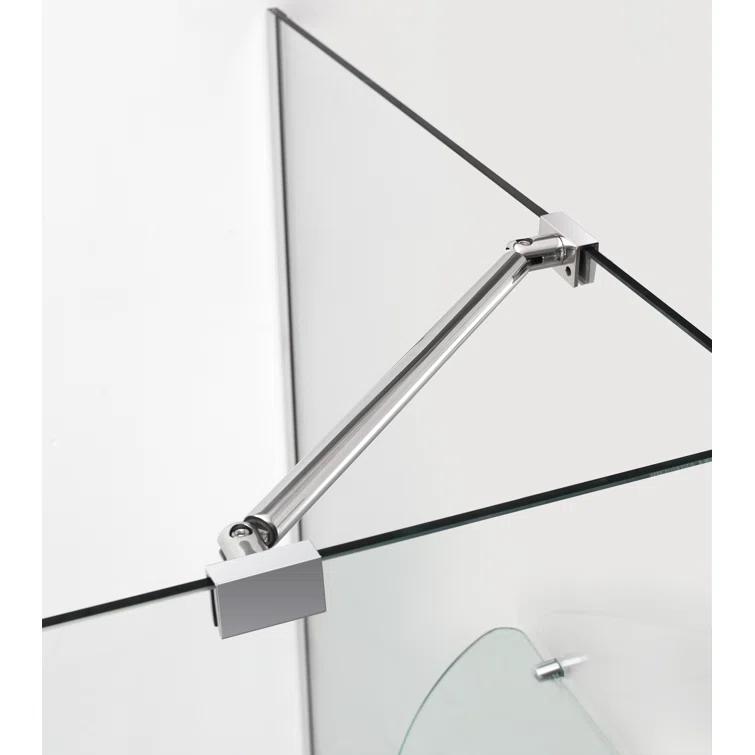 Belmore GS 37.25" - 38.25" W x 72" H Hinged Frameless Shower Door