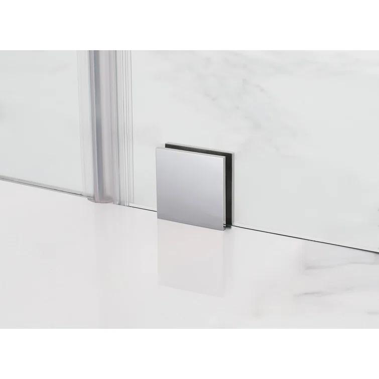 Nautis 72" H Hinged Frameless Shower Door
