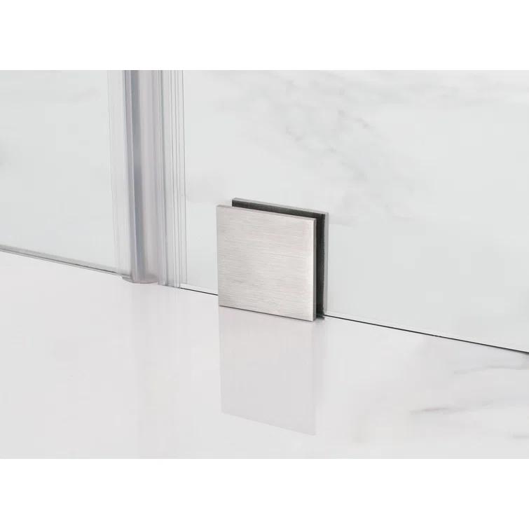 Nautis 72" H Hinged Frameless Shower Door