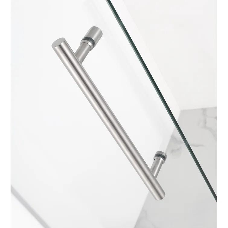 Nautis 72" H Hinged Frameless Shower Door