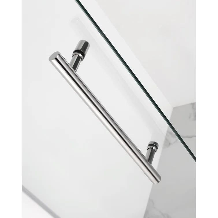 Nautis 72" H Hinged Frameless Shower Door
