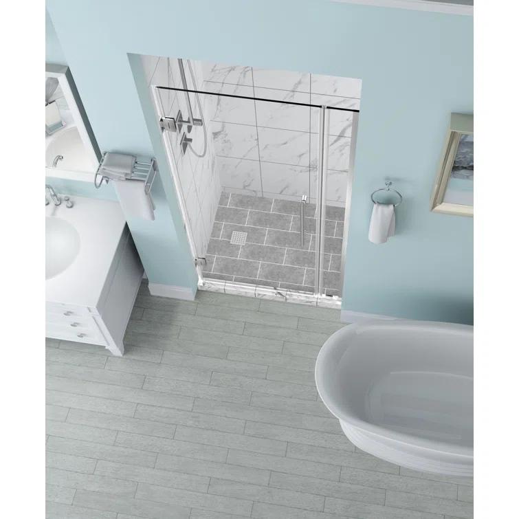 Belmore 72" x 72" Hinged Frameless Shower Door