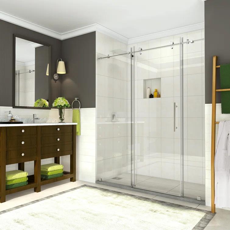 Coraline 48" x 75" Single Sliding Frameless Shower Door