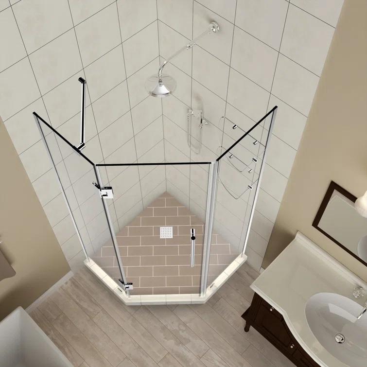 Aston Merrick GS 34" x 72" Hinged Frameless Shower Door SEN961EZ-CH-34-10