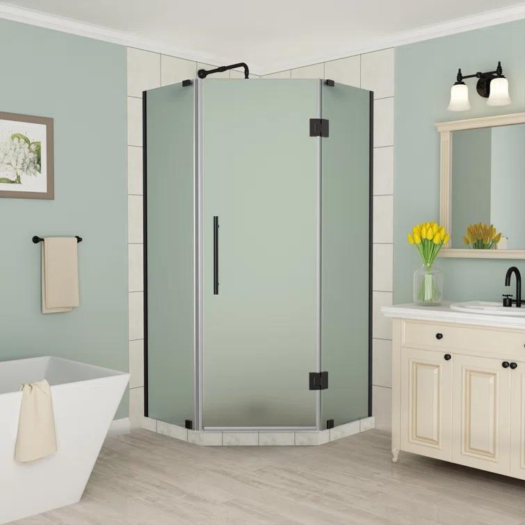 Merrick Frameless 38" x 72" Neo-Angle Hinged Shower Enclosure