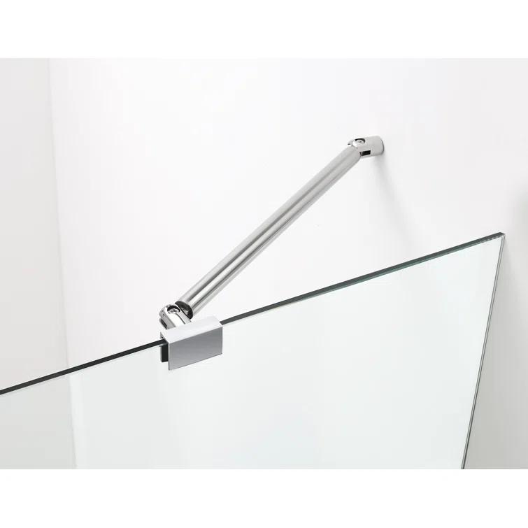 Nautis 72" H Hinged Frameless Shower Door