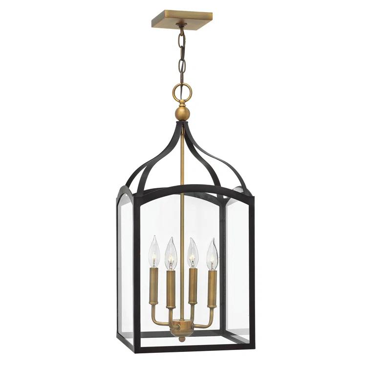 Hinkley 4-Light Open Frame Foyer Chain-Hung Rectangle Chandelier