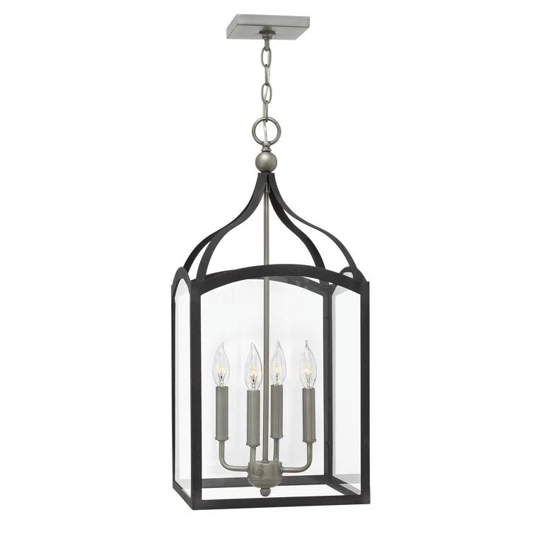 Hinkley 4-Light Open Frame Foyer Chain-Hung Rectangle Chandelier