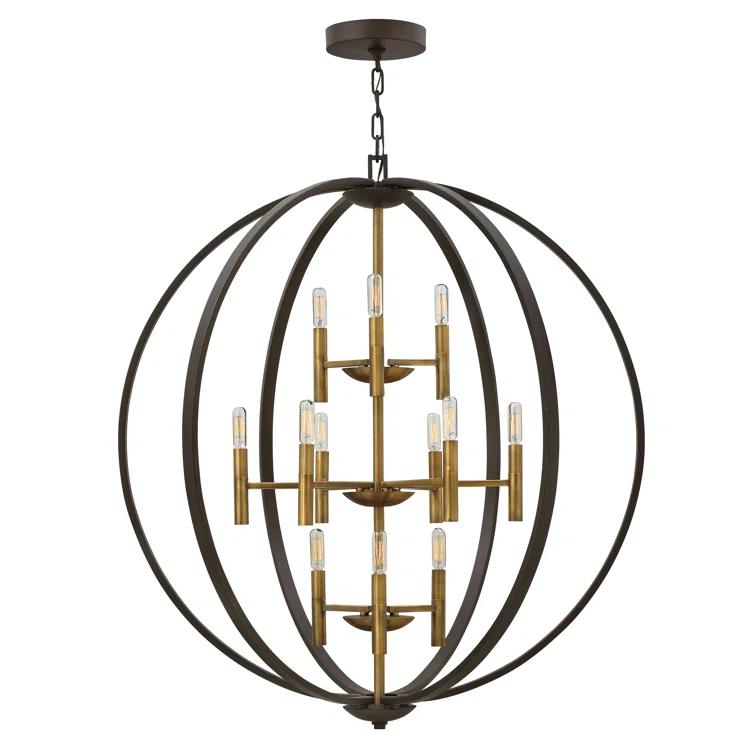Hinkley Euclid 12 - Light Candle Style Globe Chandelier