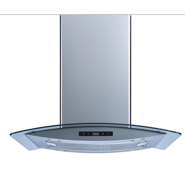 Winflo H102B Series 30" 500 CFM Convertible Island Range Hood in Stainless Steel With Filter Included