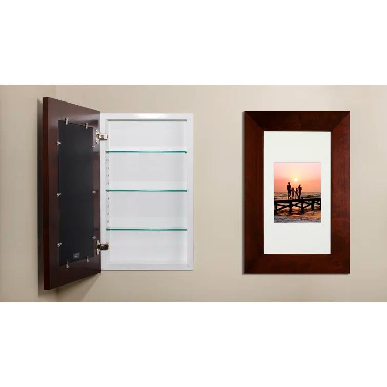Recessed Picture Frame Door Medicine Cabinet with 3 Adjustable Shelves