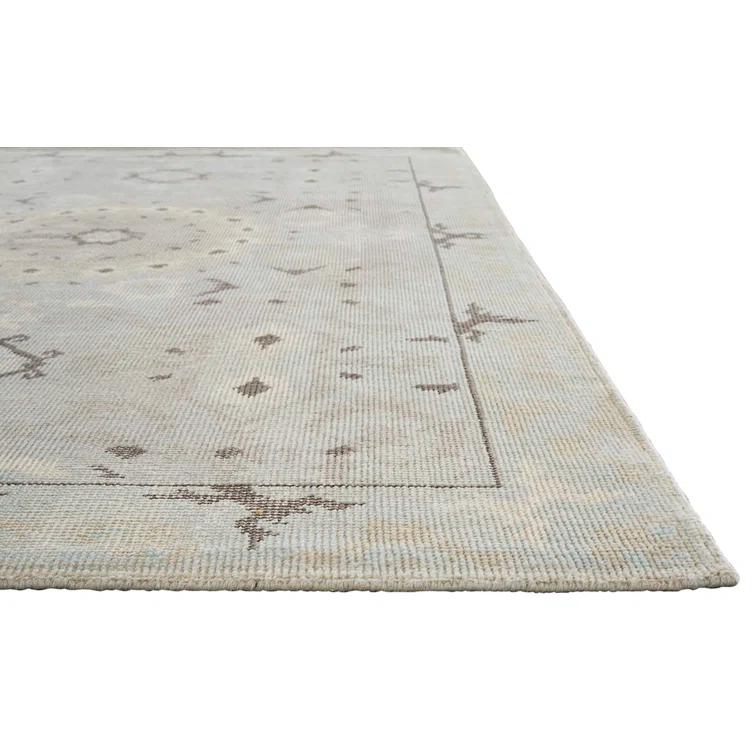 Wool Southwestern Area Rug in Gray