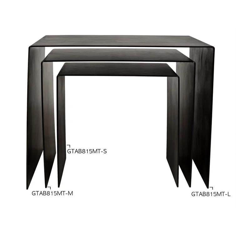 Noir Yves Steel Top End Table