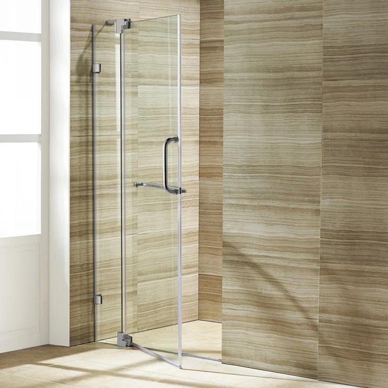 Pirouette 36-42" W x 72" H Pivot Frameless Shower Door with 3/8" Clear Glass