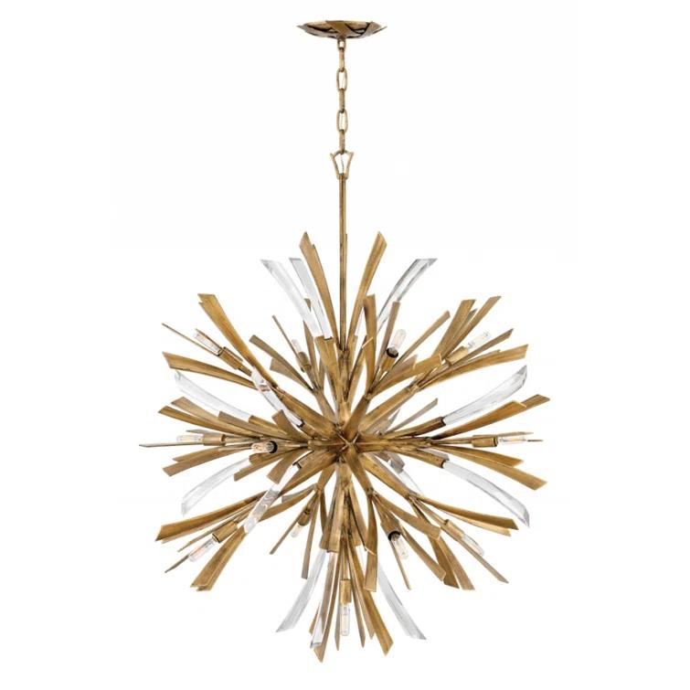 Fredrick Ramond Fr40905 Vida 13 Light 42" High Abstract Chandelier - Gold