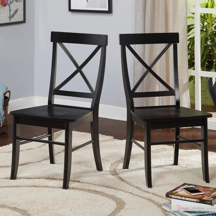 Gracie Oaks Solid Wood Upholstered Dining Chair(Set of 2)