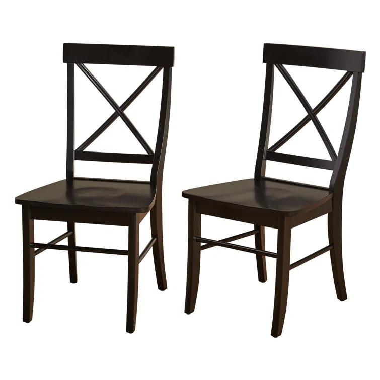 Gracie Oaks Solid Wood Upholstered Dining Chair(Set of 2)