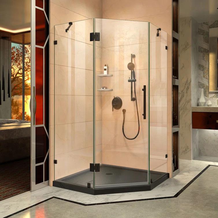 DreamLine Prism Lux 36" W x 36" D x 74.75" H Frameless Neo-Angle Shower Enclosure with Base Included DL-6050-88-09